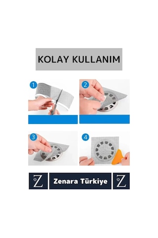 Suya Dayanıklı 0.55 Mm Delikli Sineklik Tamir Kiti Gider Süzgeci Saç Kıl Ayırıcı 12 Cmx4 Metre 4adet