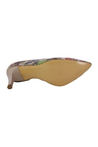 Hobby 27448 Baskılı Deri Stiletto Kadın Ayakkabı Ten