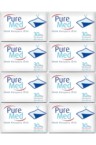 Puremed Hasta Yatak Koruyucu 8 x 30'lu 60 x 90 CM