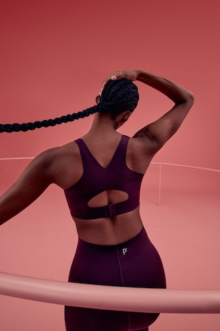 Penti Bordo Stretch360 Orta Destek Çapraz Sırt Detaylı Kaydırmaz Askılı Cross Back Spor Sütyeni Koyu Bordo