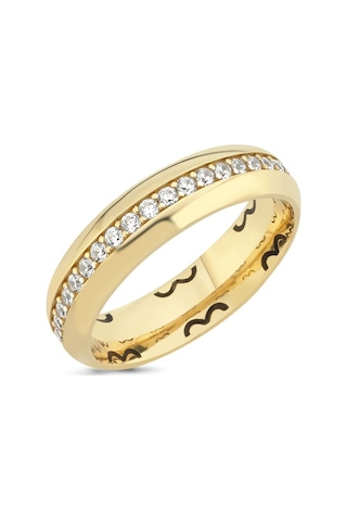 Altın Alyans Taşlı 5mm Bayan T12744 Renkli