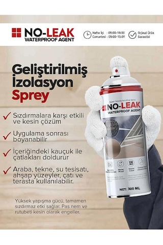 NoLeak Su Izolasyon Sızıntı Onarım Spreyi Su Geçirmez Şeffaf 300ml noLeak1