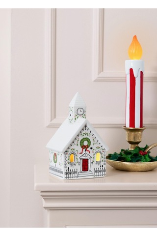 The Mia Dekoratif Led Işıklı Yılbaşı Evi 13x11x22 Cm 1 Adet