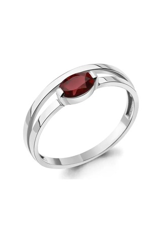 Aquamarıne Doğal Grenatlı 925 Gümüş Yüzük 113040334 Gri