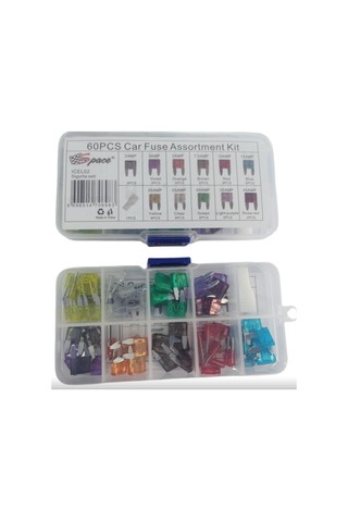 Aee Araç Sigorta Seti 60 Parça Mini Blade Oto Sigorta Kutulu Karışık Set 2a 40a Araba Motosiklet Oto Elektrik Sigorta Kiti