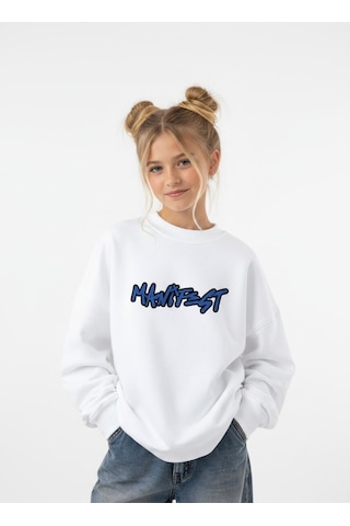 Seabubbles Manifest Zoktay Kız Çocuk Sweatshirt BEYAZ
