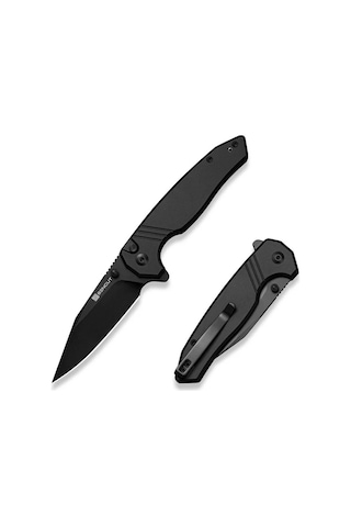 Sencut Selkyris Black Aluminum Handle Black D2 Blade Kamp Çakı Siyah