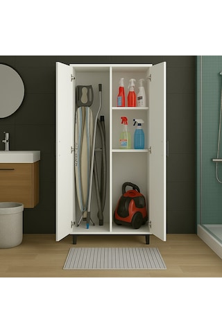 Çok Amaçlı 2 Kapılı Banyo Dolabı Beyaz