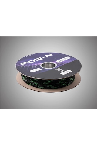 For-x Kablo Çorabı 20mm - For-x 20mm Yeşil Siyah Amfi Kablo Toplayıcı - 1 Metre