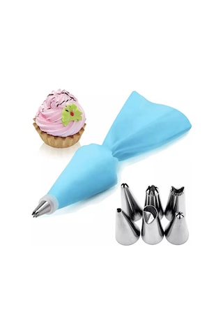 3b Trend Krema Sıkma Torbası 7 Çelik Uç + Silikon Torba Krema Pompası