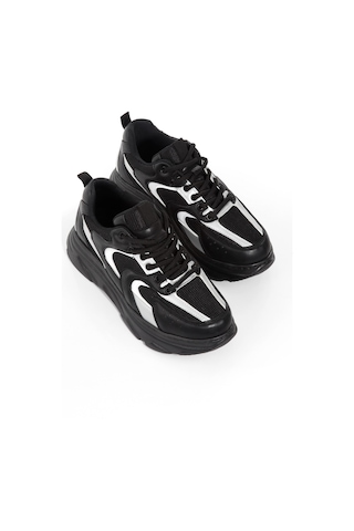 Meyoushoes Spor Yüksek Taban Yürüyüşayakkabısı Beyaz - Siyah - Gri 38