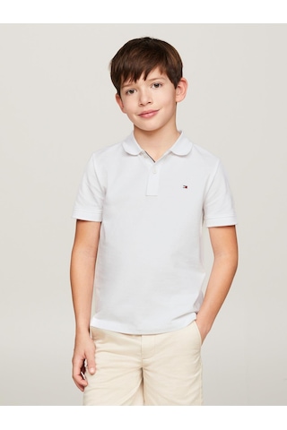 Tommy Hilfiger Erkek Çocuk Flag Beyaz Polo Yaka T-shirt-13114