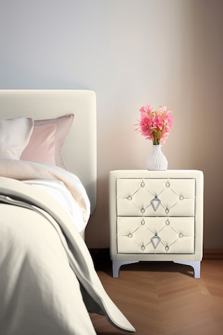 Ruby 2 Çekmeceli Komodin-silver Model Kapitoneli Yatak Odası Iki Çekmeceli Komodin&şifonyer Modeli Beyaz