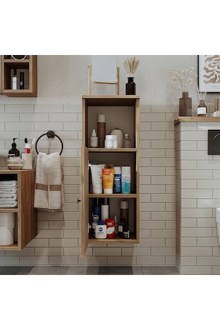 Banyo Dolabı Mat Mdf 90 X 35 Cm Banyo Boy Dolabı Atlantik Atlantik Çam