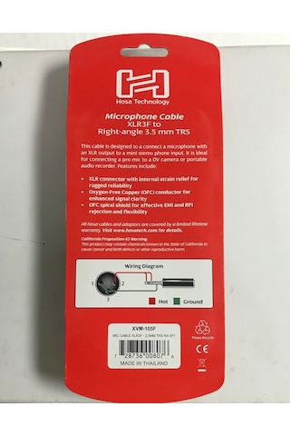 Hosa Xvm-105F Xlr (F) 3.5 Mm Trs (M) Stereo Mikrofon Kablosu 1.