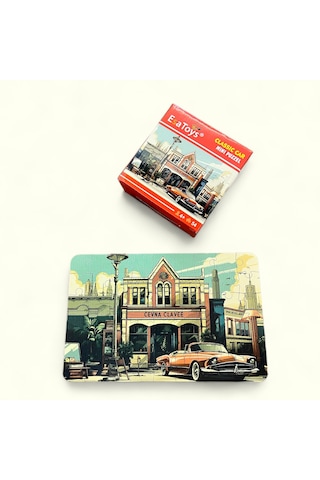 Esatoys Ahşap Classic Car Mini Puzzle 4 Yaş 54 Parça