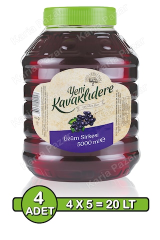 Kavaklıdere Üzüm Sirkesi 5 Lt X 4 Adet Endüstriyel Turşuluk Doğal Sirke Seti
