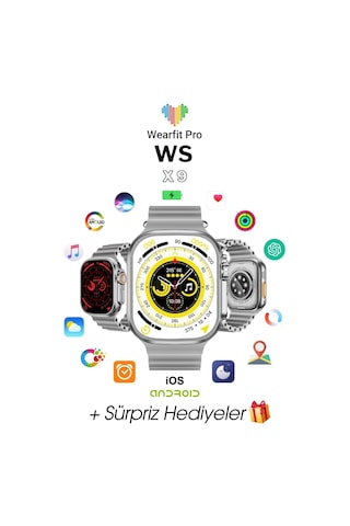 Wearfitpro Wearfit Ws X9 7 Kordonlu Akıllı Kol Saati 49mm Tft Ekran Gri