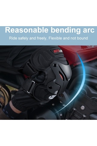 Sones Motolsg 2 İn 1 Motosiklet Bisiklet Yansıtıcı Şerit İle Binme Koruyucu Dişli Dizlik Siyah