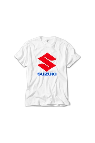 Suzuki Logo Text Beyaz Tişört Beyaz