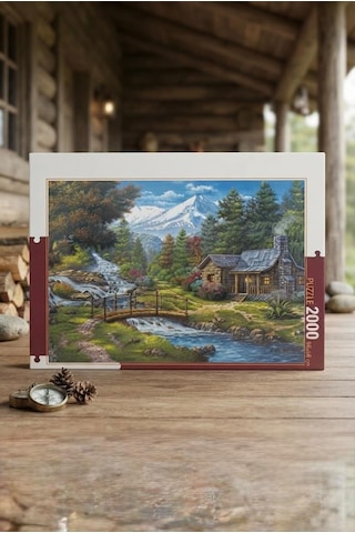 Doğanın Kalbinde Huzur: İki Küçük Şelale 2000 Parça Eğitici Öğretici Puzzle