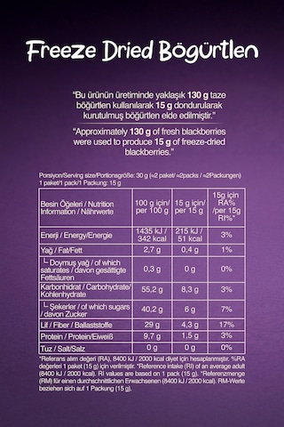 Freeze Dried Böğürtlen 15 G