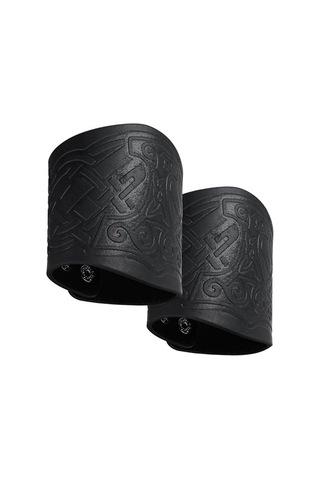 Gelconnie Deri Gauntlet Bileklik Viking Deri Kol Koruma Ortaçağ Zırh Bracers Deri Kol Bandı Bilek Muhafızları Cosp