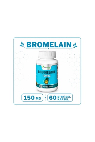 Bromelain 150 Mg 60 Bitkisel Kapsül Bromelain Takviye Edici Gıda
