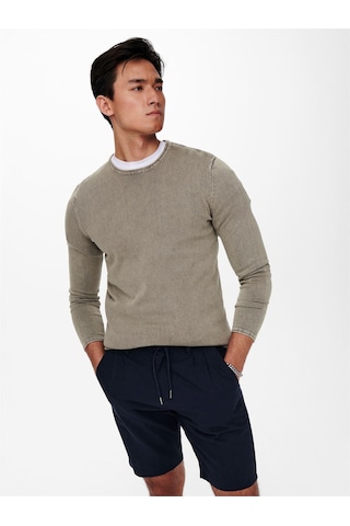 Only & Sons Onsgarson 12 Wash Crew Knıt Noos Erkek Gri Kazak - 22006806