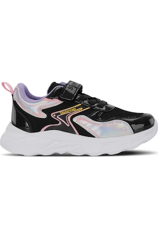 Slazenger Karolıs Kız Çocuk Cırt Cırtlı Siyah / Mor Günlük Spor Ayakkabısı Siyah / Mor