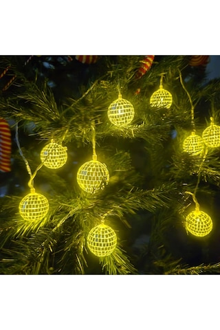 Yılbaşı Led Işık Disko Topu Günışığı 2m 10 Ampül Ast7488