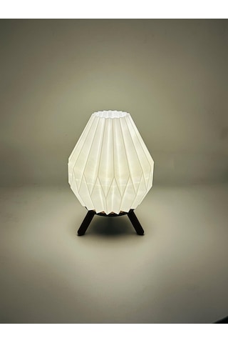 Damla Tasarım 3d Baskı Dekoratif Masa Lambası Pilli Mum Işıklı Gece Lambası Beyaz