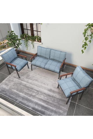 Mygusi Modern'' Metal Kanepe Koltuk Takımı - 2 1 1 Turkuaz