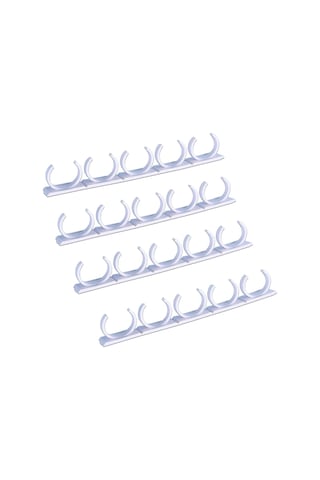 Konesam Küçük Baharat/şurup Kavanozları İçin 4 Adet Beyaz Plastik Klipsli Organizer - Mutfak/banyo Depolama Rakusu Beyaz