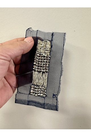 Boncuk İşleme Apolet Arma Dikiş Aplike 9x3 Cm