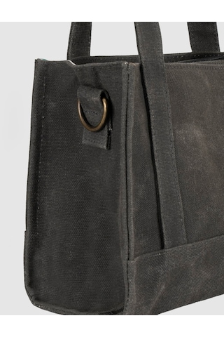 Cabani Antrasit Keten Unisex El Ve Omuz Çantası Siyah