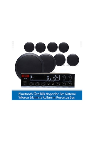 Profesyonel 8'li Tavan Hoparlör Seti + Bluetooth Amfi Tavan Gömme Ses Sistemi