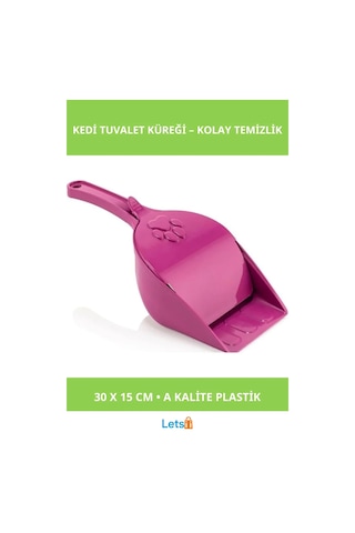 Kapaklı Kedi Tuvalet Küreği Kolay Temizleme İçin A Kalite Plastik 30x15cm