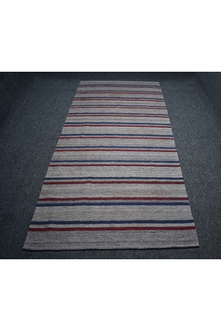 Zehra Abla Halı Yeni El Dokuma Çubuklu Yağcıbedir Balıkesir Yün Kilim 7194 Çok Renkli