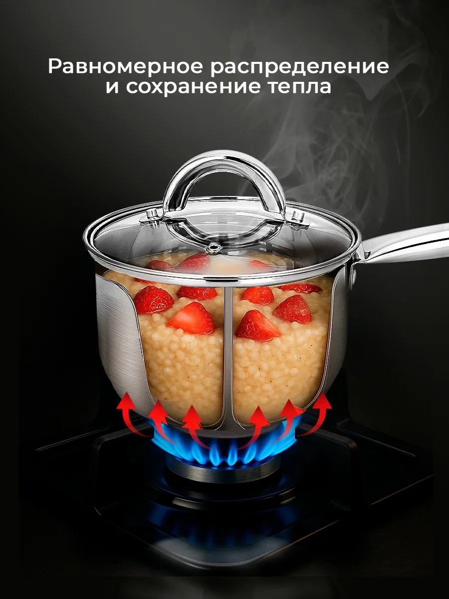 Appetite Paslanmaz Çelikten Kapaklı Mutfak Kabı, 2,1 Litre 11184029 Gri