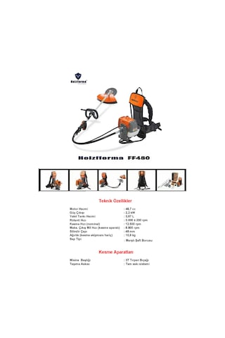 Holzfforma FF480 Sırt Tırpan Motoru