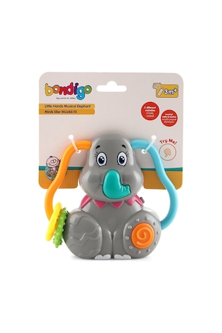 Bondigo Minik Eller Müzikli Fil - Işıklı Müzikli Diş Kaşıyıcı Ve Çıngırak BL1039-2206 Çok Renkli