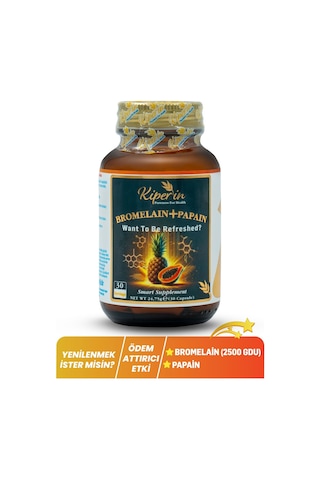 Kiper'in Bromelain & Papain Takviye Edici Gıda 30 Kapsül