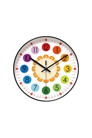 Homyl Çocuklar Duvar Saati Zamanı Söyleyen Öğretim Benzersiz ÇOk Renkli