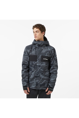 Quiksilver Mission Printed Block Erkek Gri Kayak Montu Gqytj03000 Gri