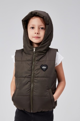 Benitto Kids Kapüşonlu Kız Çocuk Şişme Yelek 51307 Haki