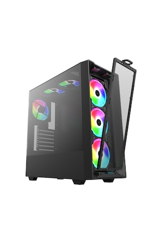 Blueforce Phoenix 4* Rgb Fanlı Atx-Mini Atx Itx Uyumlu Mid Tower Gaming Oyuncu Bilgisayar Kasası Psu'suz