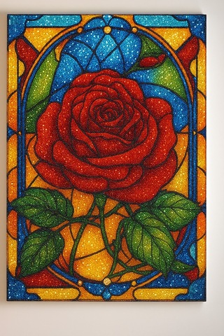 Elmas Çiçek Boyama Seti. 25x35 Cm Ebatlarında. Uv Baskı 6 Ana Ren