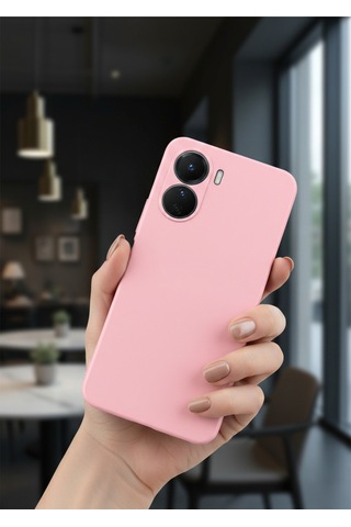 Vivo Y16 Uyumlu İçi Kadife Kamera Korumalı Renkli Silikon Kılıf