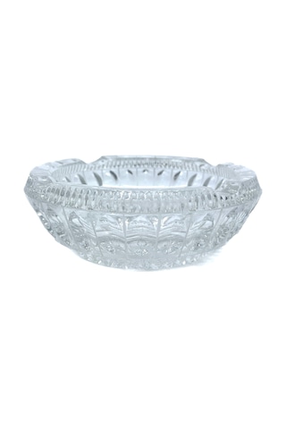 Kristal Kesme Cam Küllük, Klasik Yuvarlak Tasarım, Ofis Ve Ev Dekorasyonu İçin Şık Kül Tablası, Dayanıklı Kalın Cam, 14 Cm
